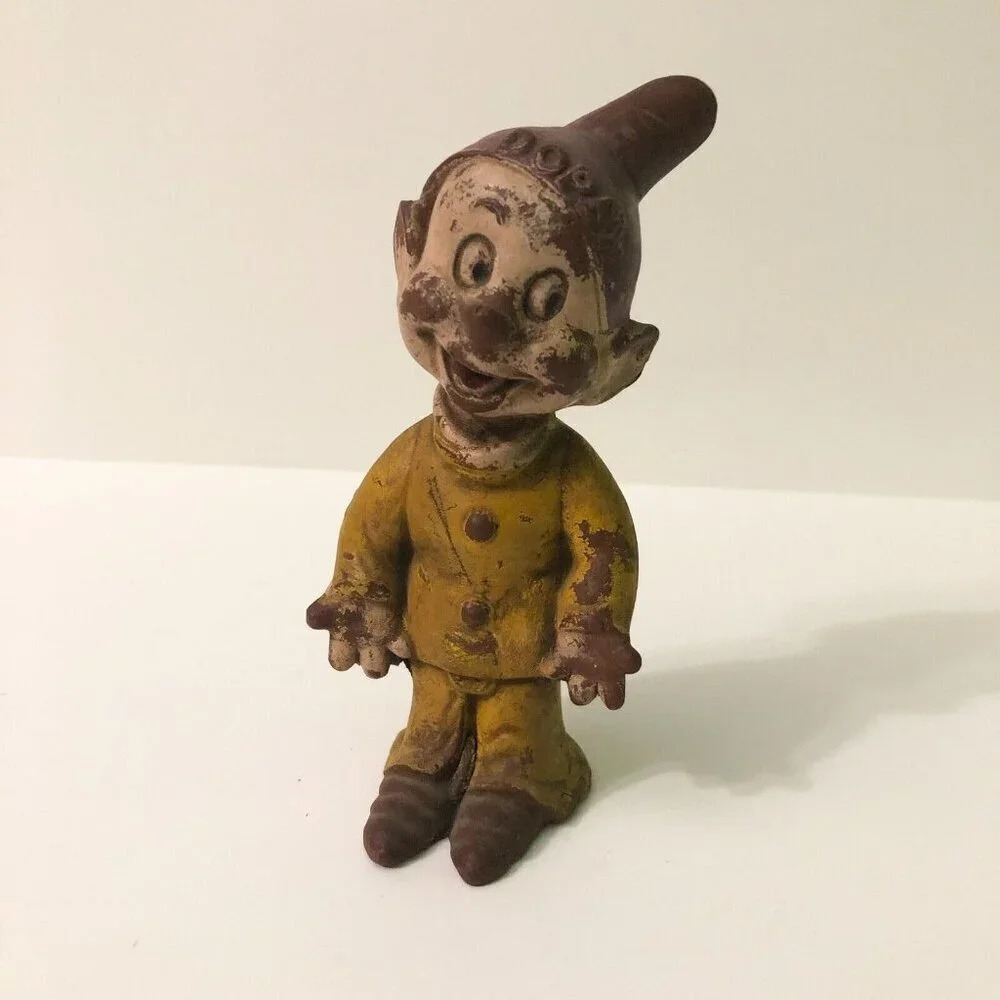 Vintage Walt Disney Snow White Dwarf Figurine Dopey Sieberling Latex Figure